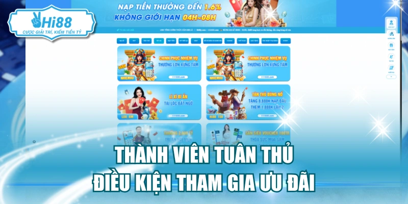 Thành viên tuân thủ điều kiện tham gia ưu đãi